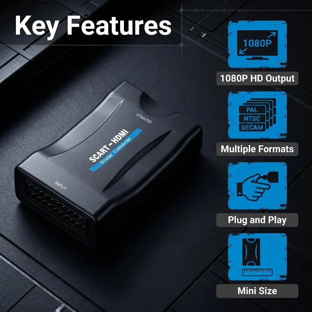 Converter Adapter with USB Cab - огляд і ціна Scart To Hdmi