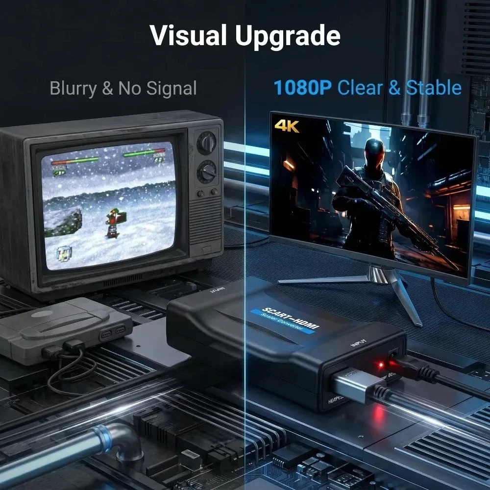 Converter Adapter with USB Cab - огляд і ціна Scart To Hdmi